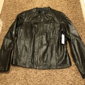 Black leather jacket